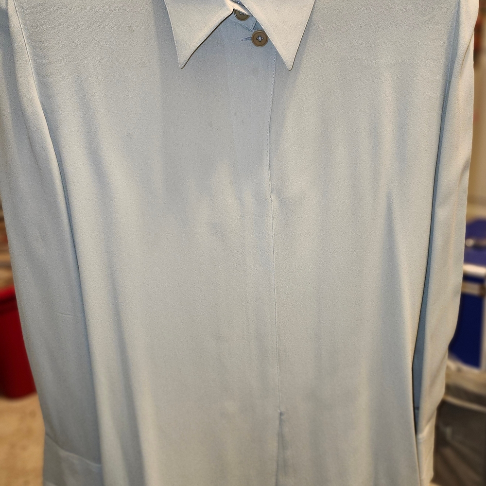 Giorgio Armani Vintage Sage Green Silk Dress Shirt